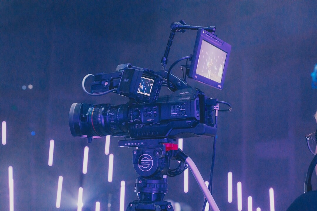 Live broadcast production with cameras and lights on stage