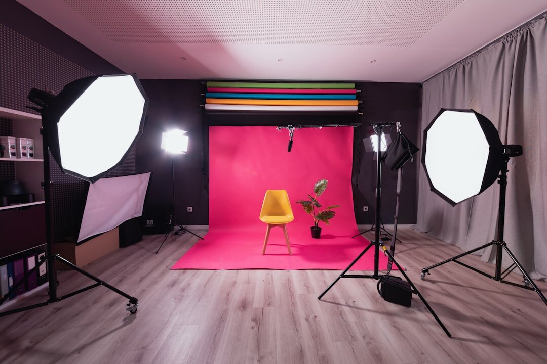 Studio lighting setup for live production